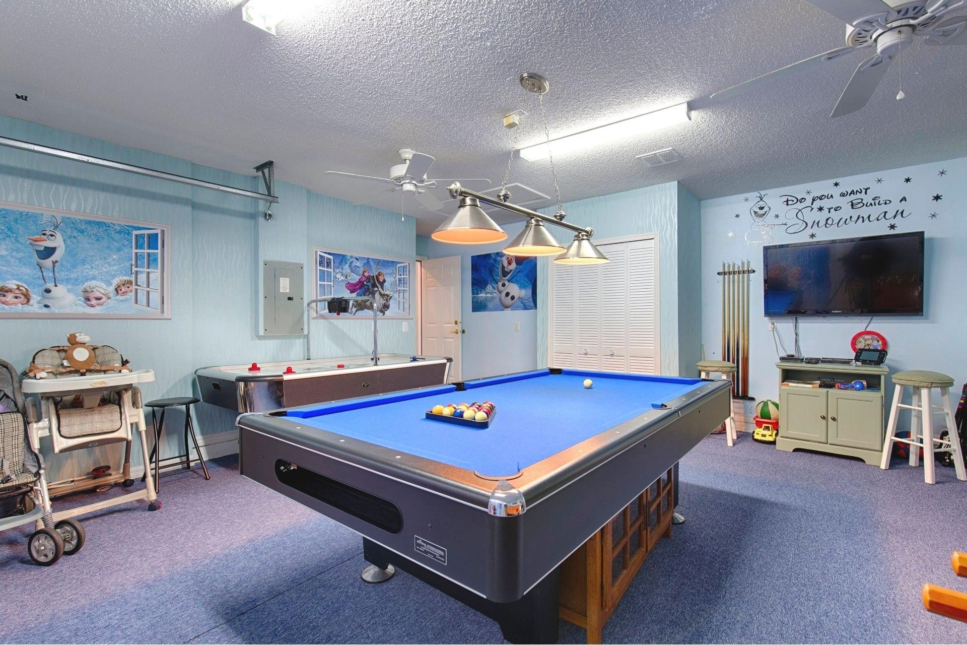 Game room with pool table